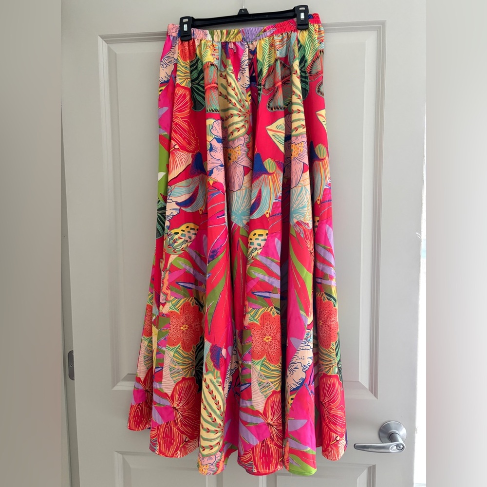 Christian Siriano Vibrant Floral Maxi Skirt